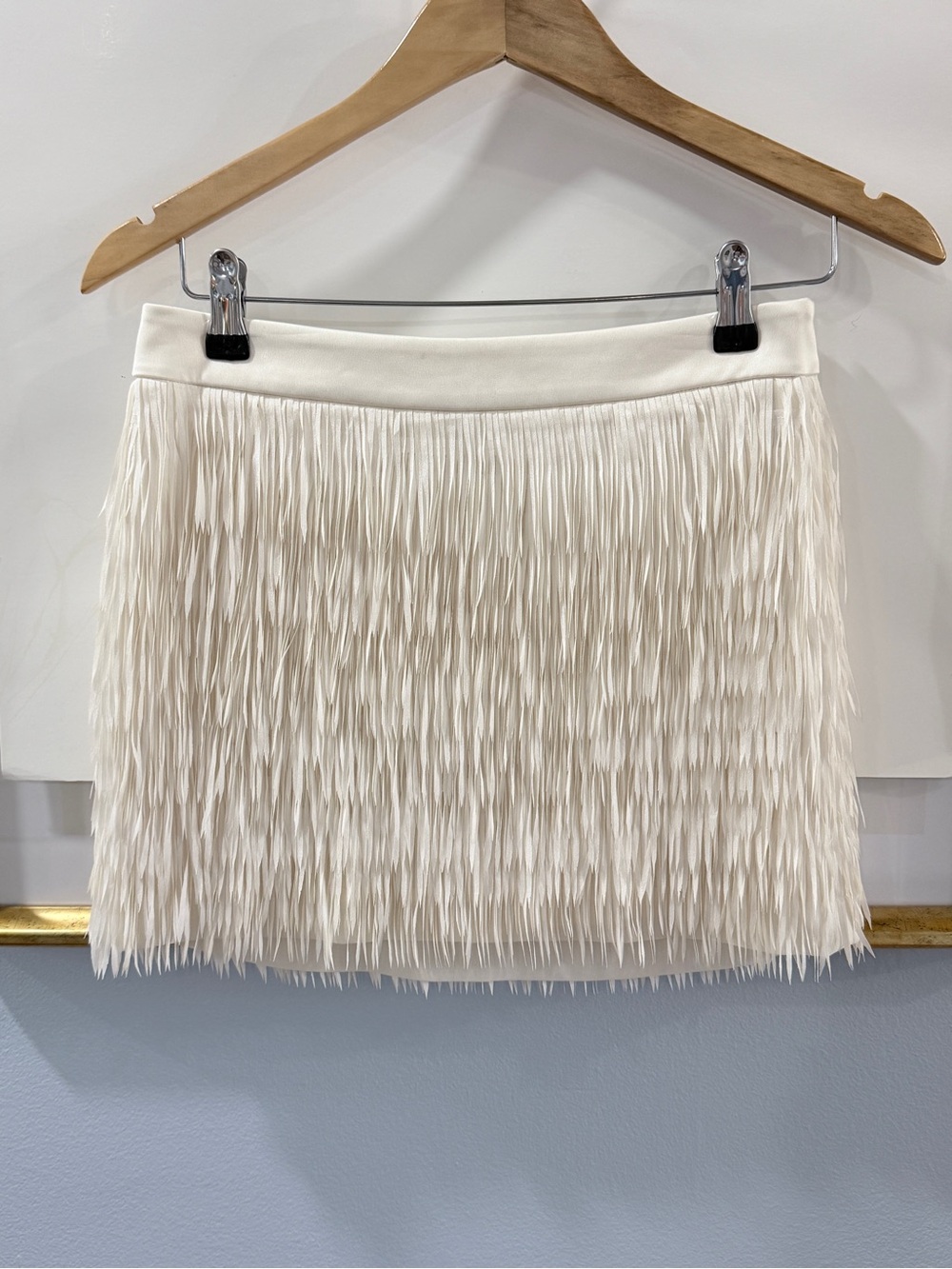 Express White Fringe Skirt Size 0